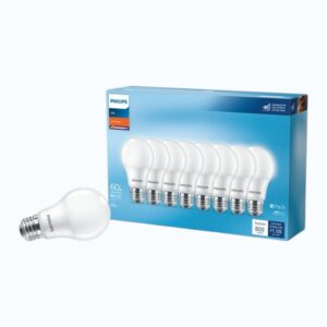 Philips LED Soft White Bulbs 60W Equivalent 800 Lumens – 8 Pack