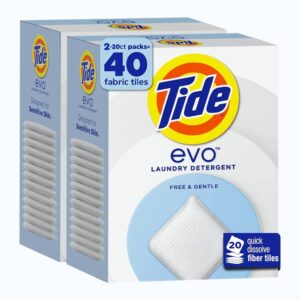 Tide Evo Free & Gentle Laundry Detergent – 40 Fabric Tiles