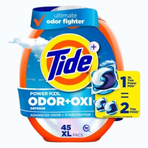 Tide Power Pods Odor + Oxi – 45 XL Packs