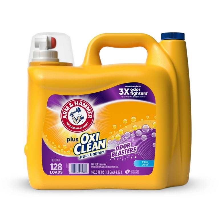 Arm & Hammer Plus OxiClean Odor Blasters Fresh Burst Liquid Laundry Detergent – 128 Loads - Image 2