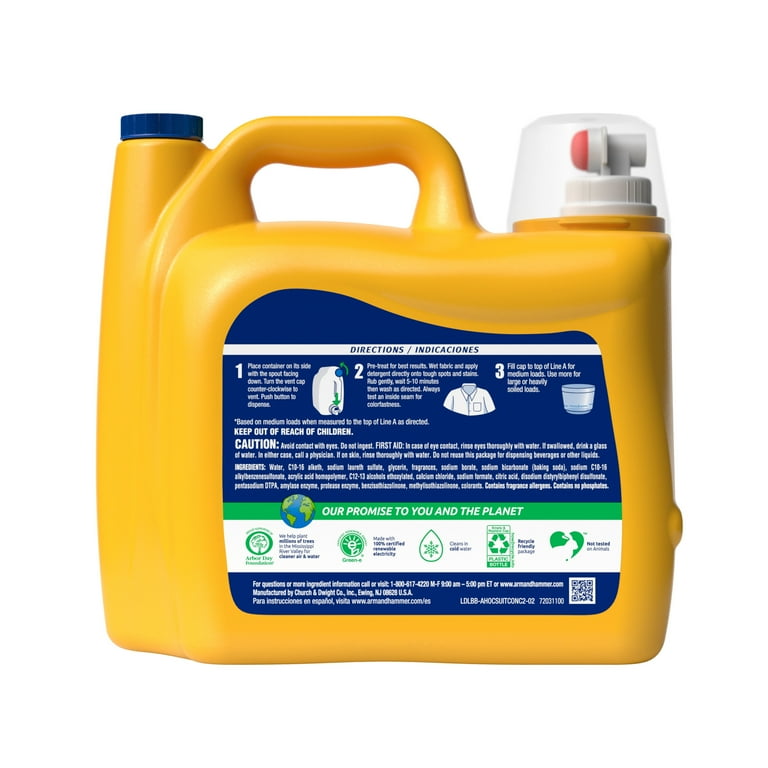 Arm & Hammer Plus OxiClean Odor Blasters Fresh Burst Liquid Laundry Detergent – 128 Loads - Image 3