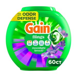 Gain Flings Moonlight Breeze Laundry Detergent Pacs – 60 CT