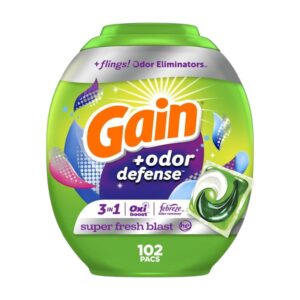 Gain Odor Defense Flings Super Fresh Blast – 102 Pacs