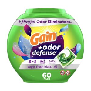 Gain Odor Defense Flings Super Fresh Blast – 60 Pacs