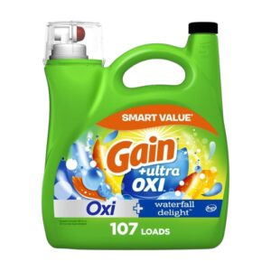 Gain Ultra Oxi Waterfall Delight Liquid Laundry Detergent – 107 Loads