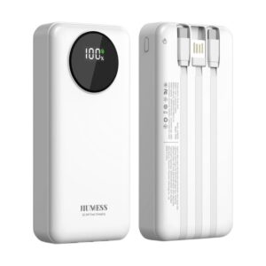 JIUMESS 20,000 mAh Power Bank with Cables – 22.5W Fast Charger